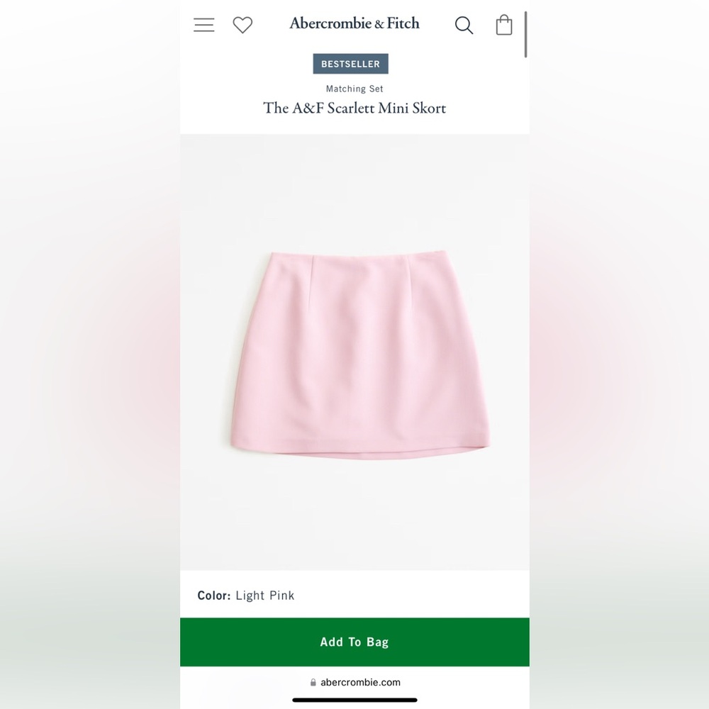 Abercrombie & Fitch Light Pink Mini Skirt